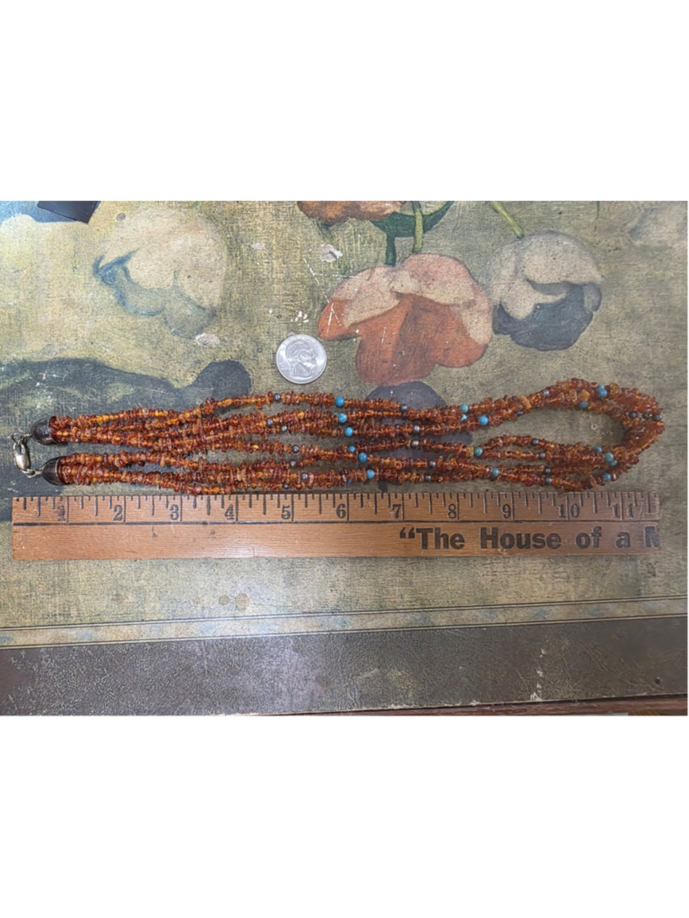 Jay King DTR 4 Strand Amber Turquoise Sterling Silver 925 Mine Finds Necklace 71